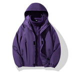 Men's Two-Piece Hybrid Hooded Jacket with Integrated Fleece Lining and Concealed Zippers Fashion Glam