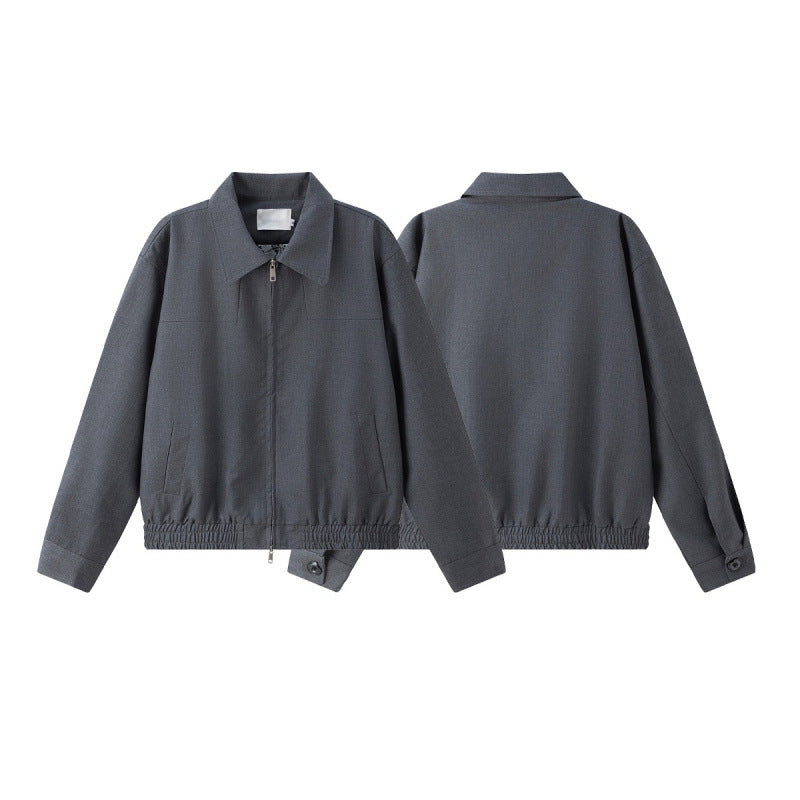 Unisex Lightweight Transition Blouson Jacket with Shirt Collar, Two-Way Zipper and Elastic Hem Fashion Glam
