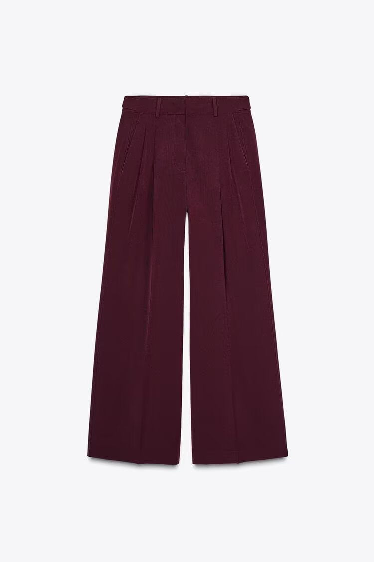 Women High-Waisted Palazzo Pants with Pleats and Wide Leg Fashion Glam