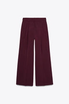 Women High-Waisted Palazzo Pants with Pleats and Wide Leg Fashion Glam