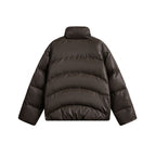 Women's Cropped Padded Boxy Jacket with High Stand-Up Collar and Teddy Lining Fashion Glam