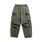 Men's Baggy Cargo Pants with Elastic Waistband, Drawstring, and Reinforced Knee Areas Fashion Glam