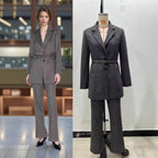 Women Straight Cut Suit Trousers with High Waist and Crease Fashion Glam