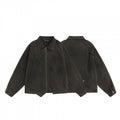 Unisex Boxy Worker Blouson made of washed canvas with a full zipper, shirt collar, and asymmetrical patch pockets Fashion Glam