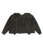 Unisex Boxy Worker Blouson made of washed canvas with a full zipper, shirt collar, and asymmetrical patch pockets Fashion Glam