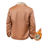 Men's aviator bomber jacket in nappa look with teddy lining and zippered pockets Fashion Glam