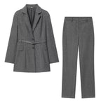 Women Straight Cut Suit Trousers with High Waist and Crease Fashion Glam