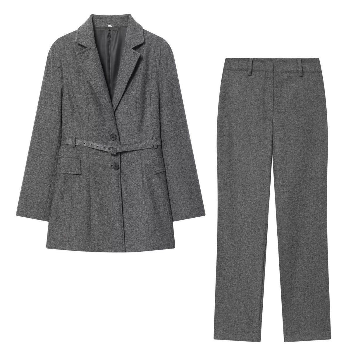 Women Straight Cut Suit Trousers with High Waist and Crease Fashion Glam