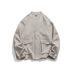 Unisex Oversize cardigan with large flap pockets and waffle texture Fashion Glam