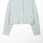 Women's Cropped Technical Stand Collar Jacket with Hidden Front Fashion Glam