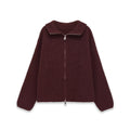 Women's Chunky Knit Zip Cardigan with Stand-up Collar and Oversized Silhouette Fashion Glam