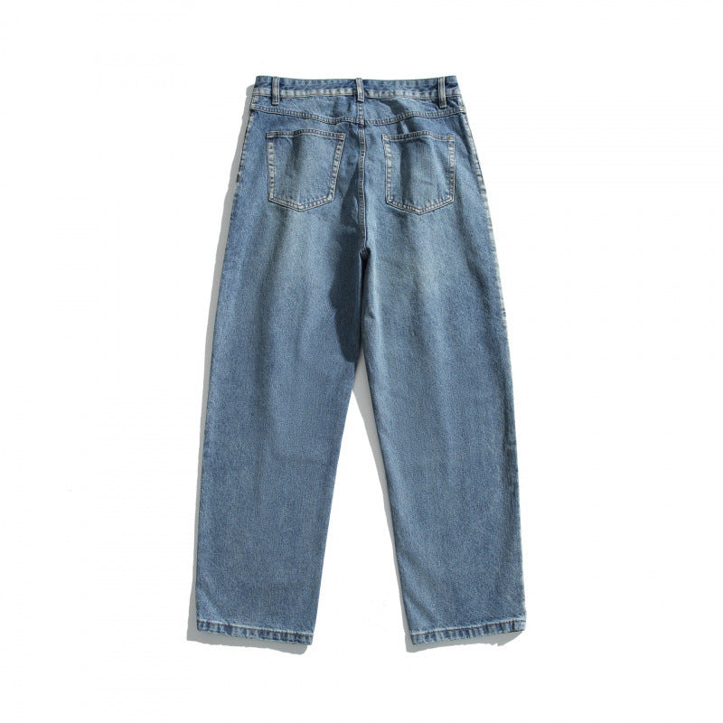 Ladies high-waisted jeans with pleats, straight cut and wide leg Fashion Glam