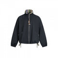Women Short Tail Bomber Jacket with Stand-Up Collar and Patterned Lining Fashion Glam