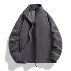 Men's fleece jacket with stand-up collar, wind-resistant microfleece and zippered pockets Fashion Glam