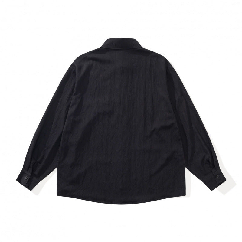 Unisex Oversized Shirt Jacket in Patchwork Look with Kent Collar and Chest Pocket Fashion Glam