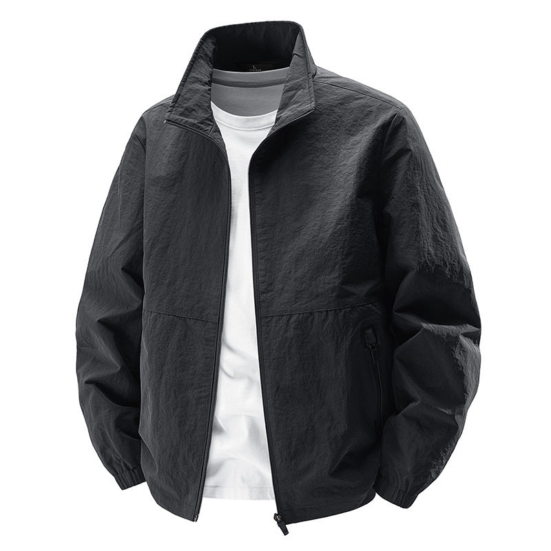 Men's ultralight windproof casual jacket with stand-up collar and zippered pockets Fashion Glam