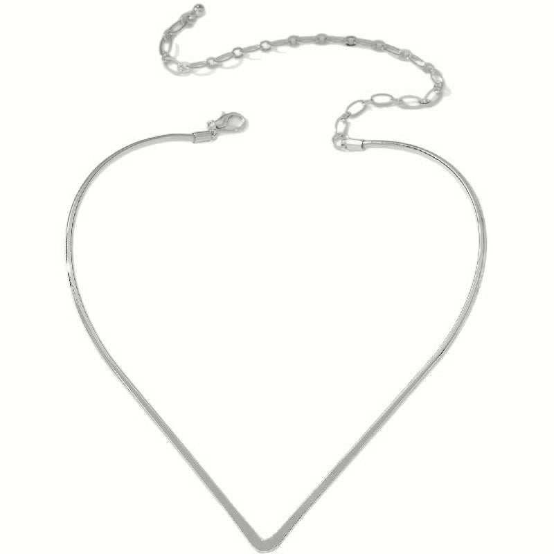 Women Choker Necklace with Modern V Design Fashion Glam