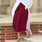 Women's culotte pants with wide leg and precise crease Fashion Glam