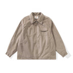 Unisex Boxy Overshirt Jacket made of fine cord structure with breast pockets and concealed zipper Fashion Glam