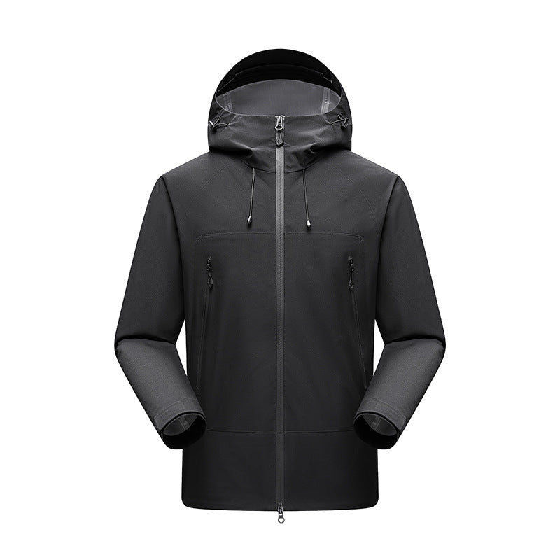 Men's Minimalistic technical three-layer softshell jacket with sealed seams and waterproof front zipper Fashion Glam