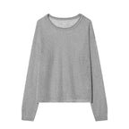Women's Lightweight Fine Knit Loungewear Set with Round Neck and Wide Palazzo Pants Fashion Glam