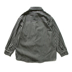 Unisex Oversized Shirt Jacket with Vertical Stripes, Boxy Cut and Chest Pocket Fashion Glam