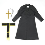 Men's Priest Costume with Cape and Golden Accessories Fashion Glam