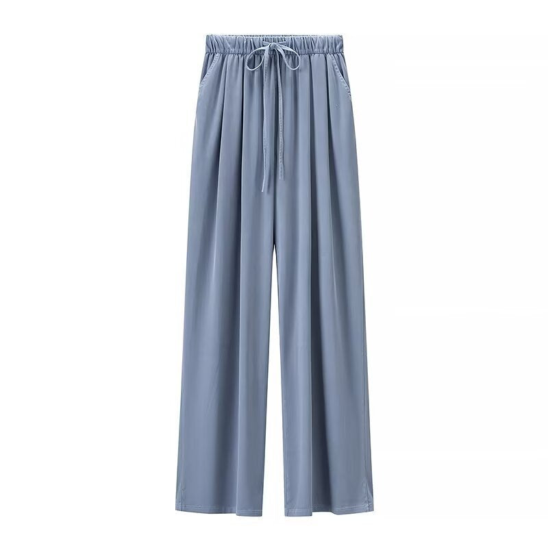 Women Wide Palazzo Pants with High Elastic Band, Drawstring and Side Pockets Fashion Glam