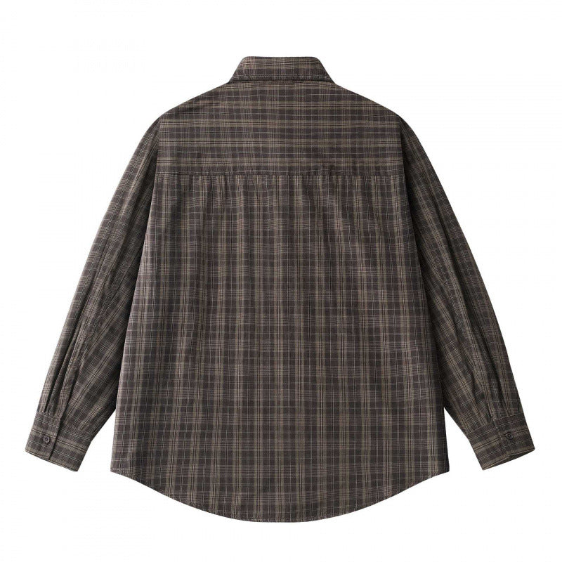 Unisex Lockered Boxy Check Overshirt made of lightweight cotton blend with back yoke and gathered detail Fashion Glam