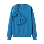 Women's sweatshirt with oversized bow appliqué and round neck Fashion Glam