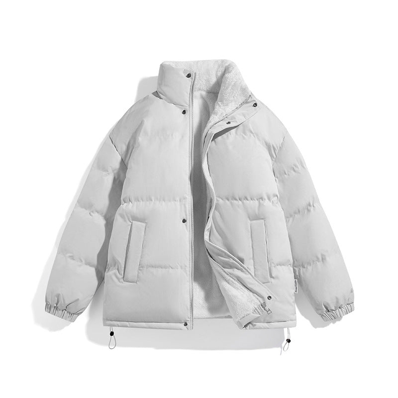 Unisex Boxy Puffer Jacket with high stand-up collar, concealed zipper and adjustable drawstring hem Fashion Glam