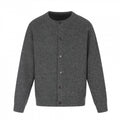 Unisex Boxy Knit Jacket with Round Neck, Continuous Button Placket and Fine Waffle Structure Fashion Glam