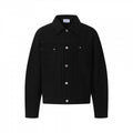Unisex Boxy Denim Jacket in Worker Look with Metal Button Placket and Chest Pockets Fashion Glam