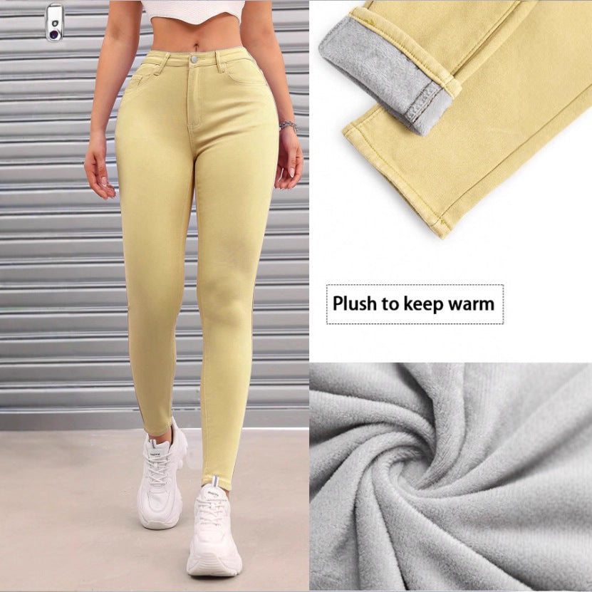Women Thermo-Skinny-Jeans with Fleece Lining and High Waist Fashion Glam