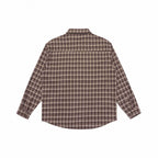 Men's Loose-Fitting Checked Flannel Shirt with Patch Chest Pocket and Rounded Hem Fashion Glam
