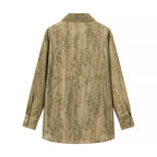 Women's Two-Piece Loungewear Set made of Light Viscose with Shirt Blouse and Wide Pleated Culottes Fashion Glam