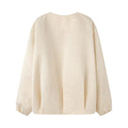Women's Shiny Bomber Jacket with Decorative Stone Trim and Elastic Hem Fashion Glam