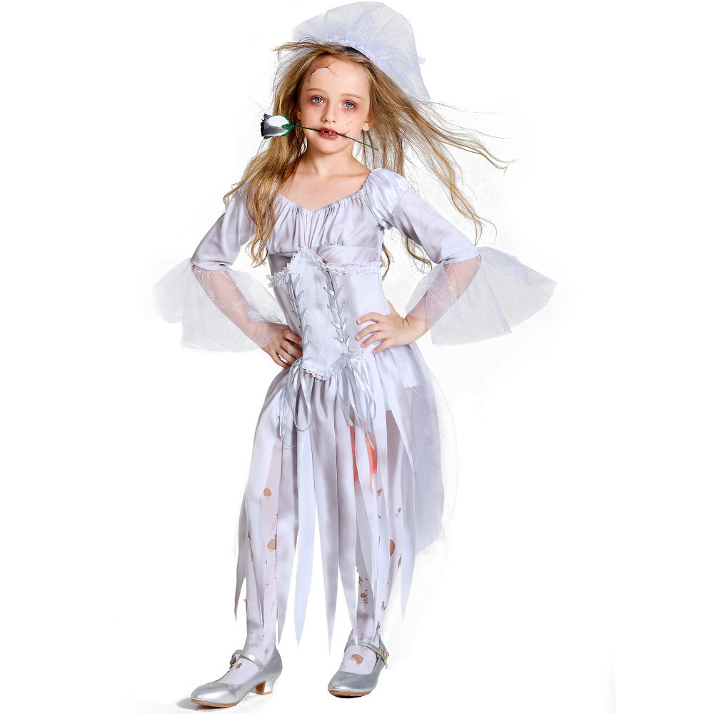 Men's Creepy Ghost Costume with Stylish Hat and Torn Details Fashion Glam