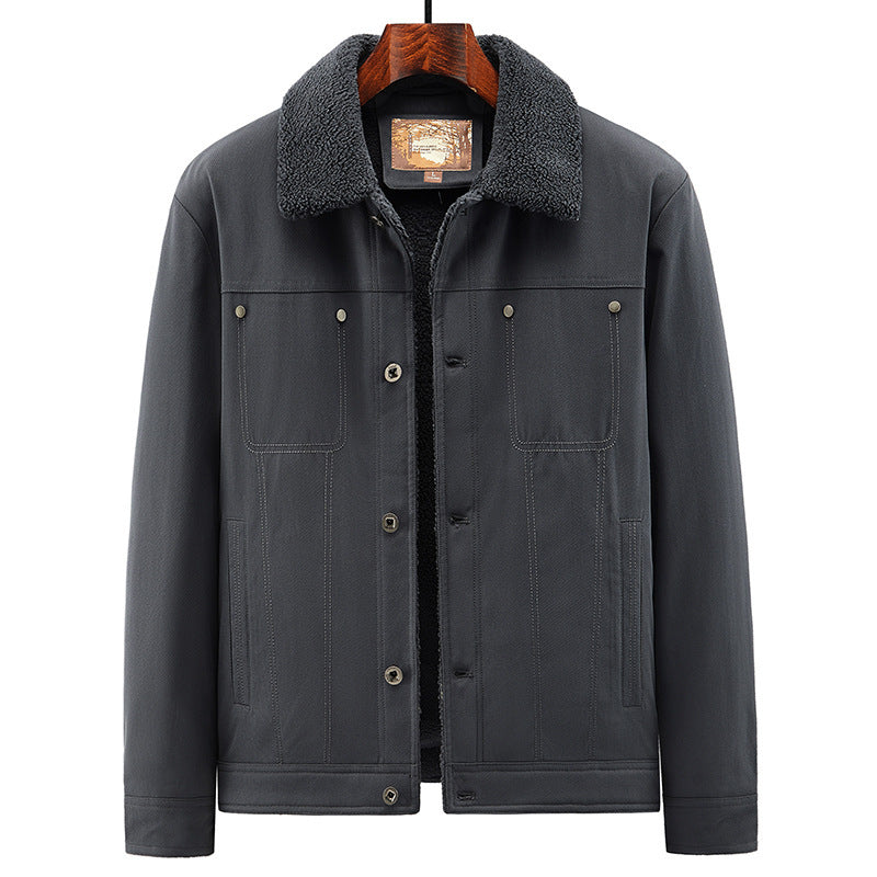 Men's trucker jacket in overshirt style with Sherpa lining and shirt collar Fashion Glam