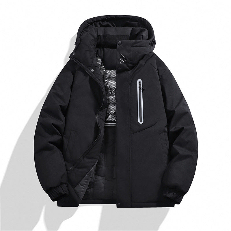 Men's Padded Hooded Winter Jacket with Water-Repellent Membrane and Welded Chest Pocket Fashion Glam