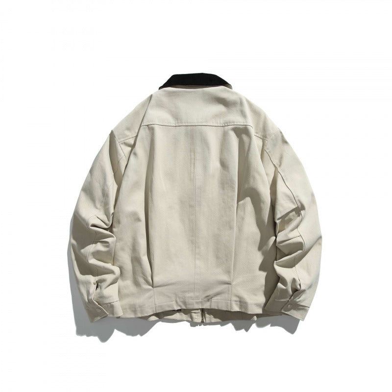 Unisex Short-cut Overshirt Jacket with Cord Collar, Chest Pocket and Precise Seam Details Fashion Glam