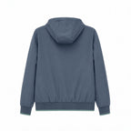 Men's Hooded Blouson Lightweight Windbreaker with Ribbed Hem and Concealed Zipper Placket Fashion Glam