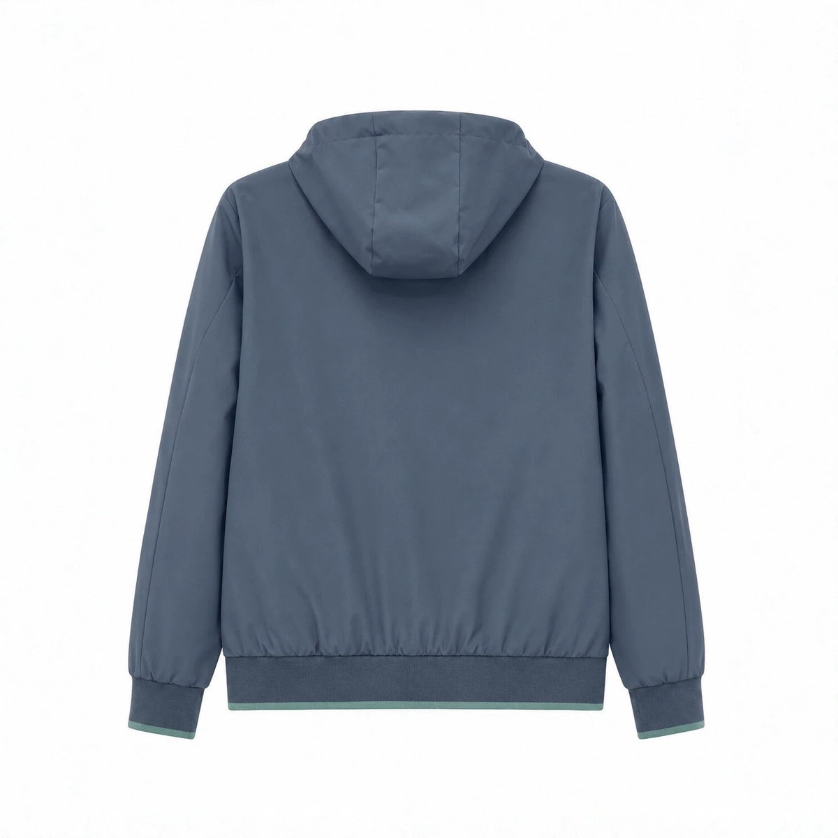 Men's Hooded Blouson Lightweight Windbreaker with Ribbed Hem and Concealed Zipper Placket Fashion Glam