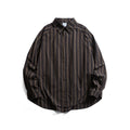 Unisex Oversize-Longline Shirt with vertical stripe pattern and rounded hem Fashion Glam