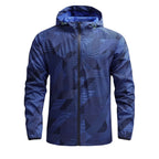 Men's Lightweight Geometric Windbreaker with Hood and Breathable Functional Material Fashion Glam