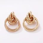 Women's Hanging Earrings with Elegant, Curved Ring Design Fashion Glam