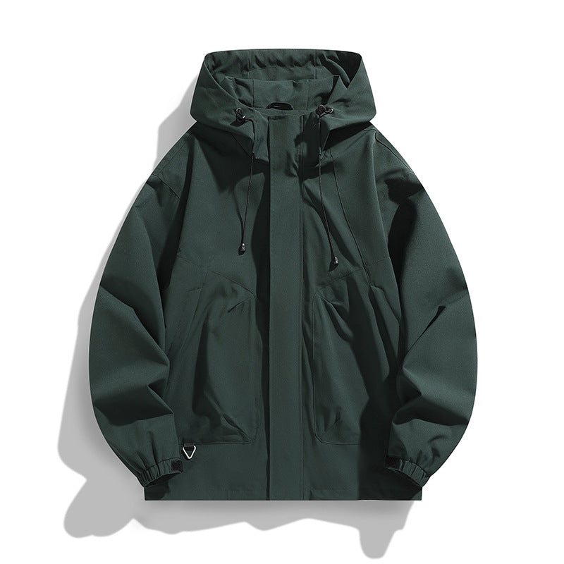 Unisex Lightweight Waterproof Utility Hoodie Jacket with Adjustable Cuffs and Large Pockets Fashion Glam