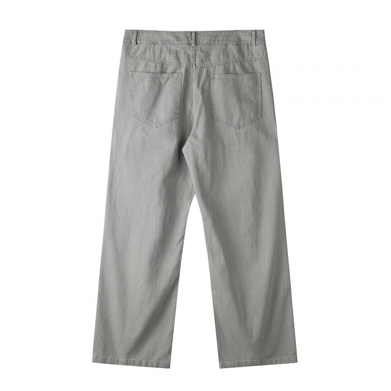 Men's wide straight-cut denim jeans with a high waist and five-pocket design Fashion Glam