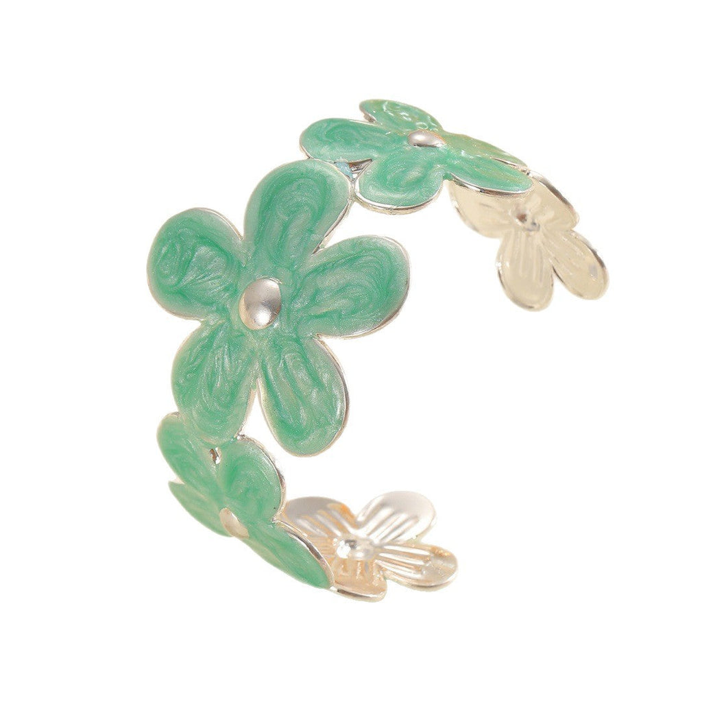 Women's bracelet made of high-quality metal with floral design Fashion Glam