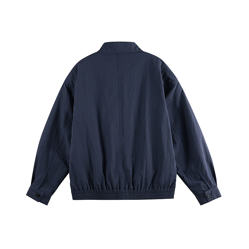 Men's lightweight nylon blouson in boxy cut with stand-up collar and patch flap pockets Fashion Glam